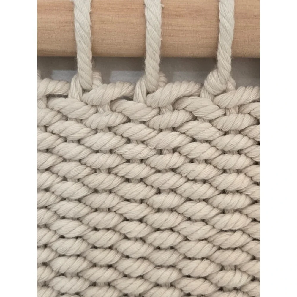 Casa Sol Boho Macrame Wall Hanging Woven Tapestry w/ Wood Rod – New w/ Tags